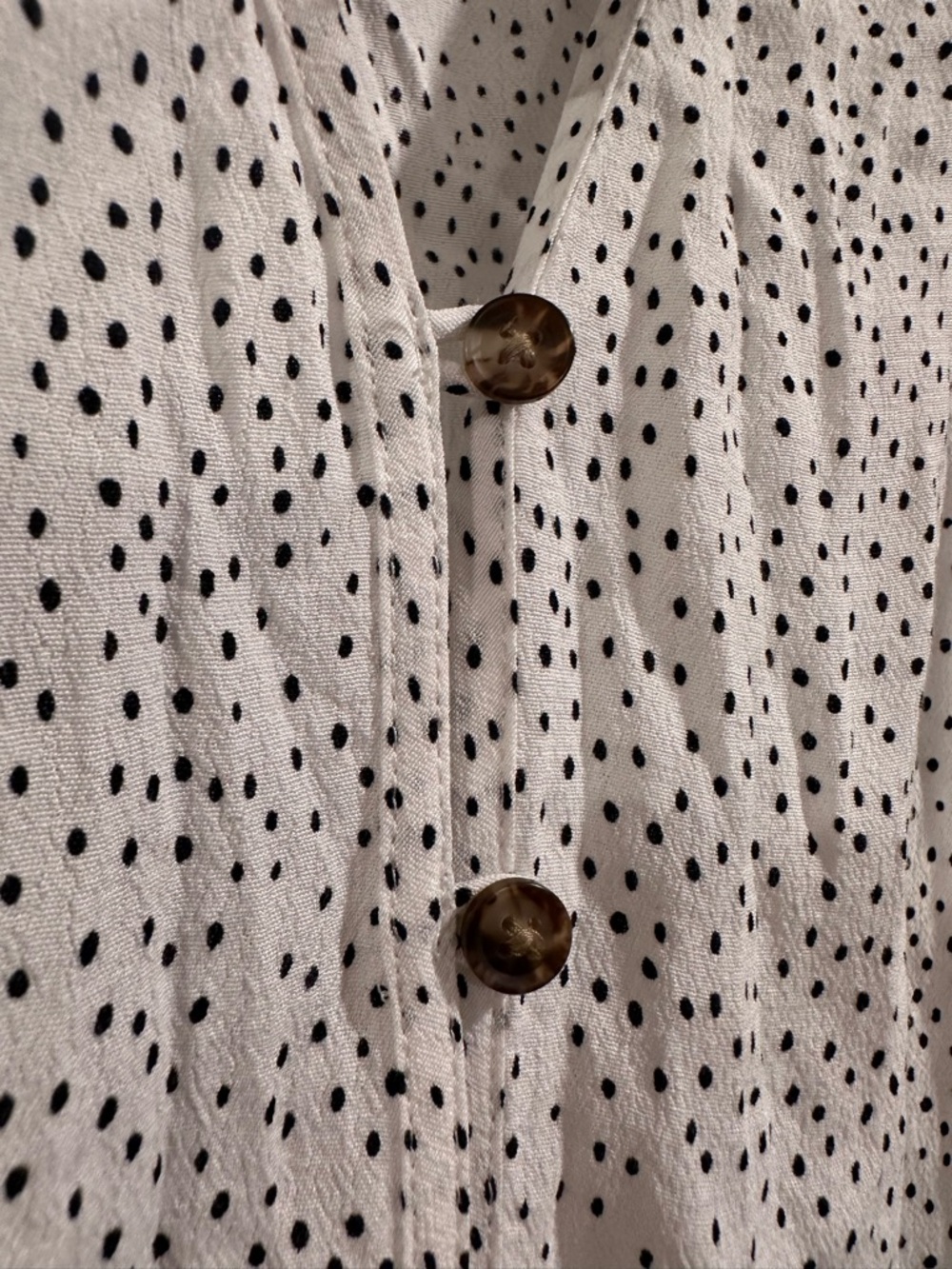 Express White Tie-Front Button Ruffle Blouse - Picture 8 of 16